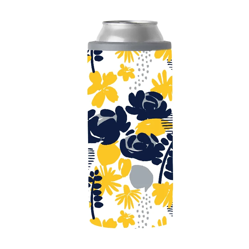 Personalized Mug For Teams-West Virginia 12oz Floral Slim Can Coolie