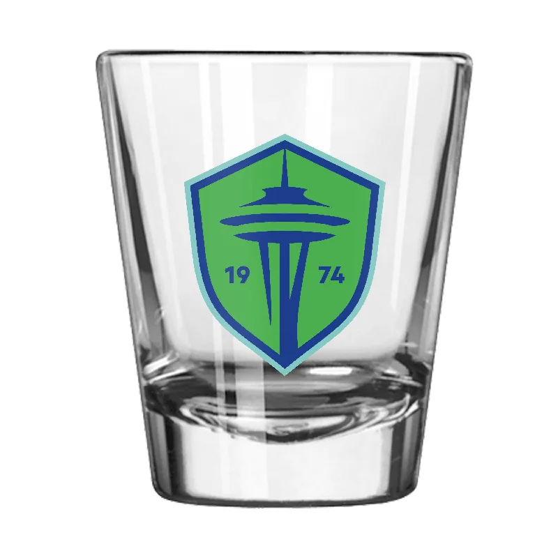 Custom Team Mug For Recognition Awards-Seattle Sounders 2oz Flipside Shot Glass