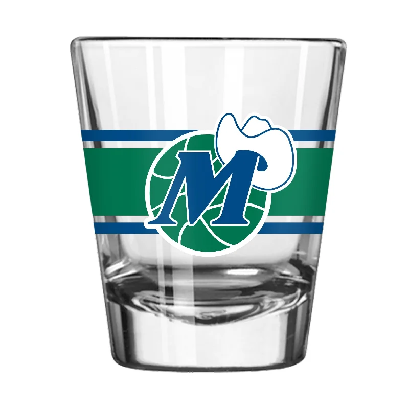 Personalized Team Mug For Professional Teams-Dallas Mavericks 2oz Vintage Stripe Shot Glass