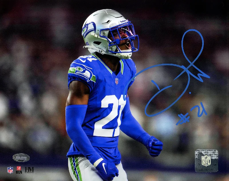 Rugby Helmet With Custom Design-Devon Witherspoon Autographed 8x10 Photo Seattle Seahawks MCS Holo