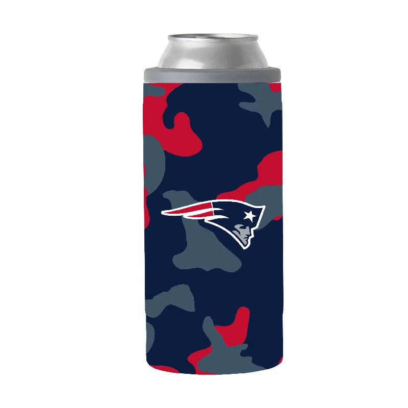 Team Mug For Official Team Memorabilia-New England Patriots Camo Swagger 12oz Slim Can Coolie