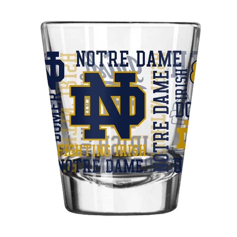 Team Mug With Unique Graphics-Notre Dame 2oz Spirit Shot Glass