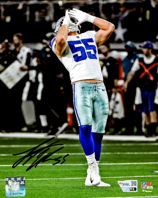 Rugby Helmet With Custom Logos-Leighton Vander Esch Autographed 8x10 Photo Dallas Cowboys Fanatics Holo