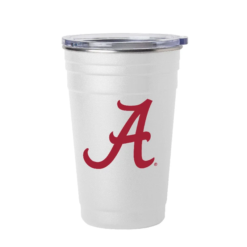 Team Mug With Unique Graphics-Alabama 22oz White Flipside Stainless Cup