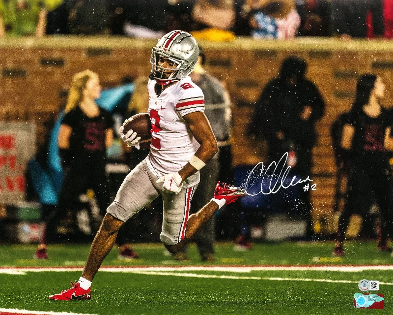 Personalized Rugby Helmet For Sporting Events-Chris Olave Autographed 16x20 Photo Ohio State Buckeyes Beckett BAS QR