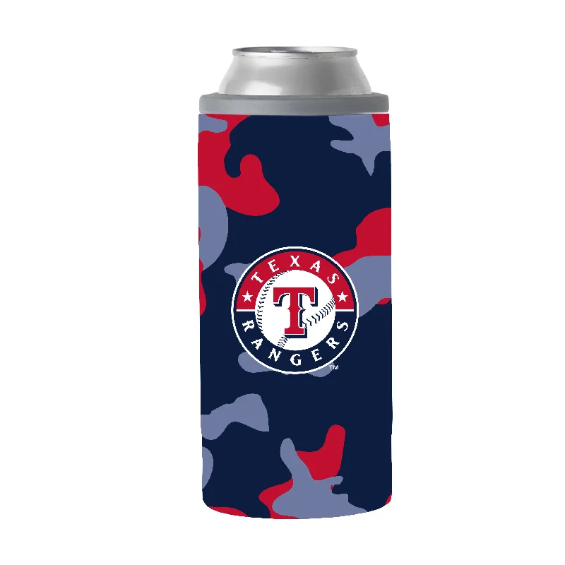 Team Mug For Official Team Merchandise-Texas Rangers 12oz Camo Slim Can Coolie