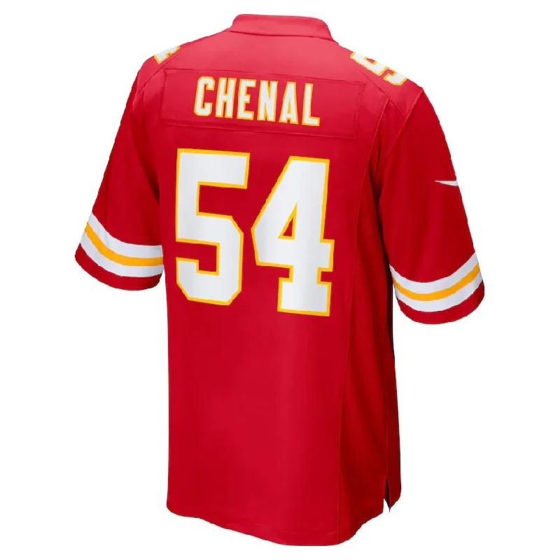 Personalized Rugby Jersey For Family Teams-KC.Chiefs #54 Leo Chenal Red Game Player Jersey Stitched American Football Jerseys