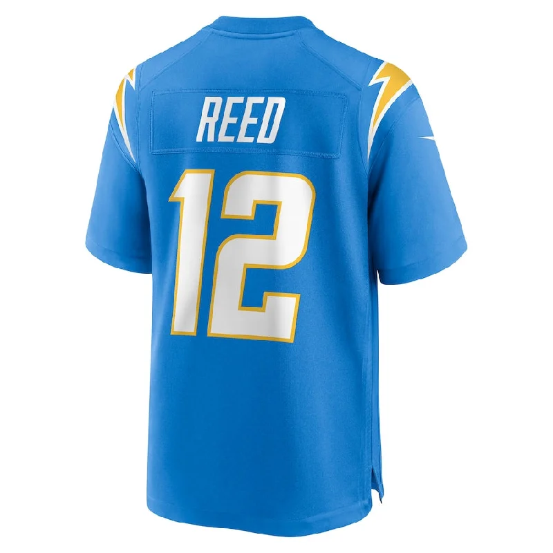 Custom Rugby Jersey For Schools & Colleges-LA.Chargers #12 Joe Reed Powder Blue Game Jersey Stitched American Football Jerseys