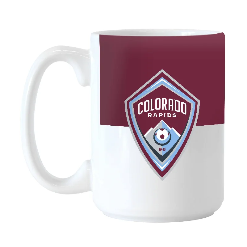 Team Mug With Custom Player Number-Colorado Rapids 15oz Colorblock Sublimated Mug