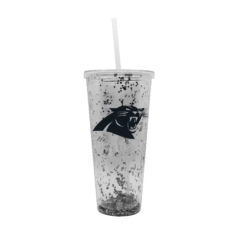 Team Mug With Player Portraits & Names-Carolina Panthers 24oz Confetti Tumbler