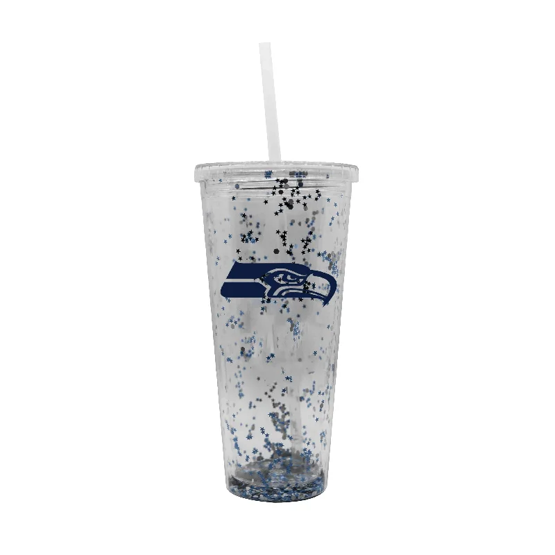 Team Mug For School Teams & Clubs-Seattle Seahawks 24oz Confetti Tumbler