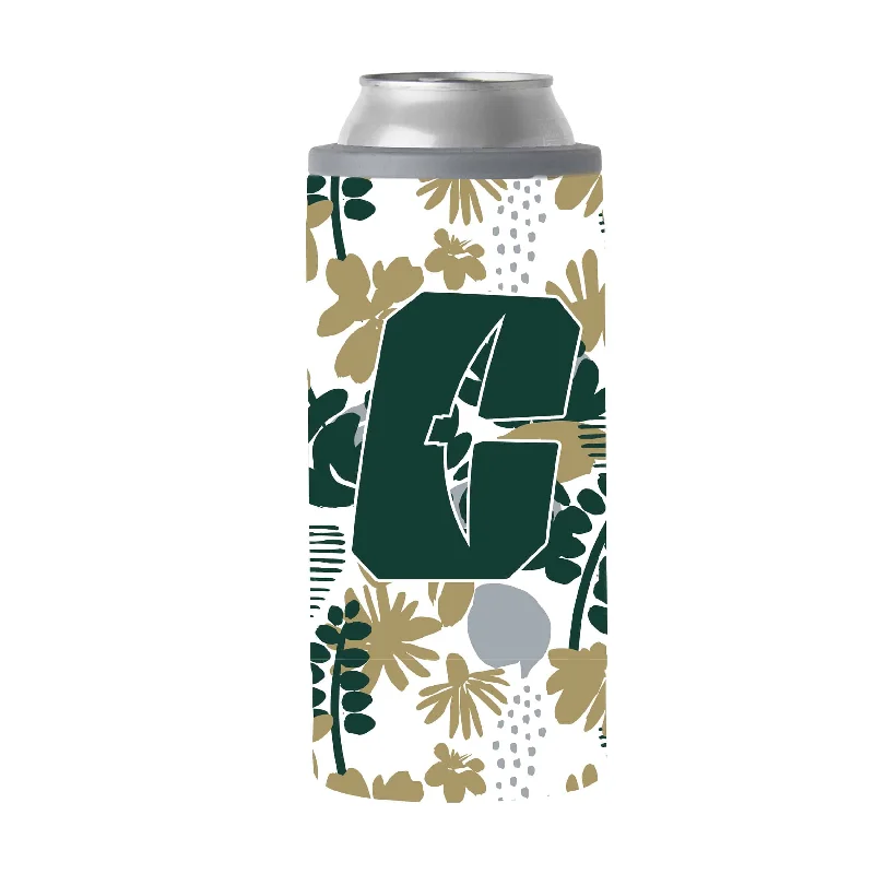 Team Mug For Player Customization-North Carolina Charlotte 12oz Floral Slim Can Coolie