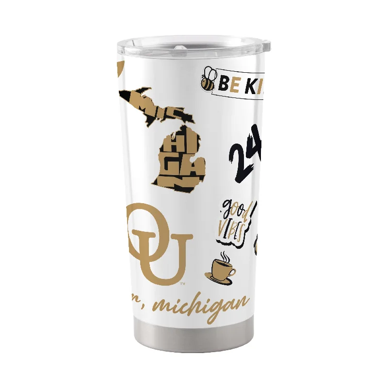 Personalized Team Mug For Player Profiles-Oakland 20oz Native Stainless Tumbler