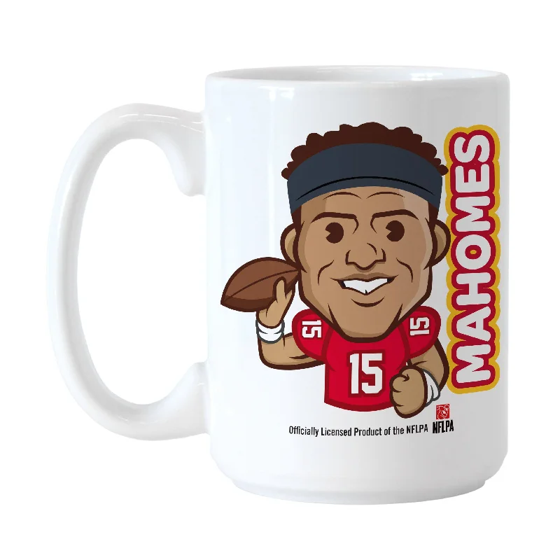 Team Mug With Your Team’s Slogan-Kansas City Chiefs Patrick Mahomes 15oz Caricature Sublimated Mug