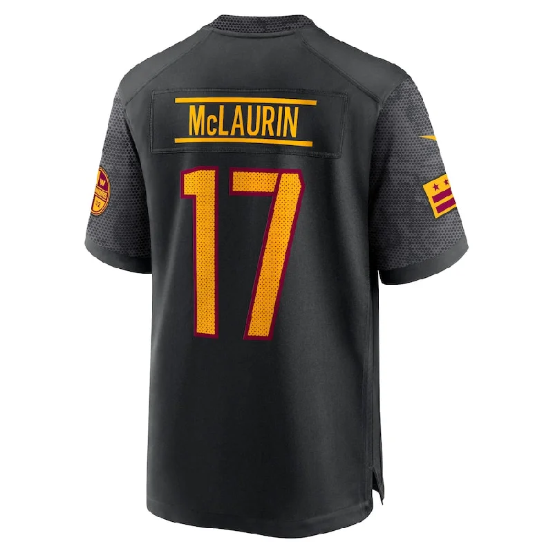 Rugby Jersey For Official Team Apparel-W.Commanders #17 Terry McLaurin Black Alternate Game Player Jersey Stitched American Football Jerseys