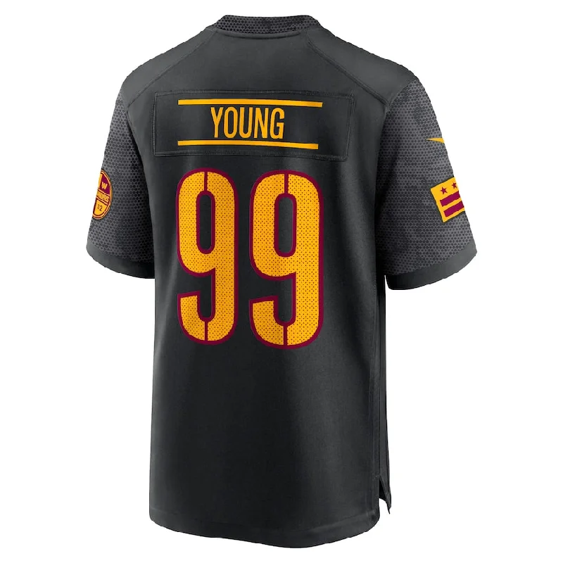 Rugby Jersey With Custom Back Designs-W.Commanders #99 Chase Young Black Alternate Game Player Jersey Stitched American Football Jerseys