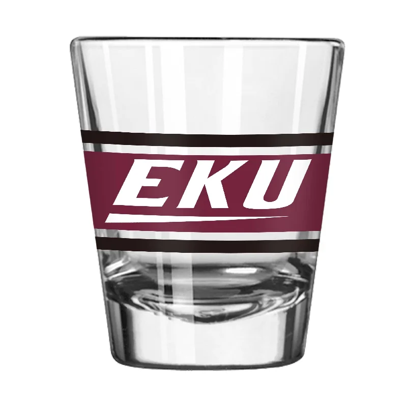 Team Mug For Sports Enthusiasts & Fans-Eastern Kentucky 2oz Stripe Shot Glass