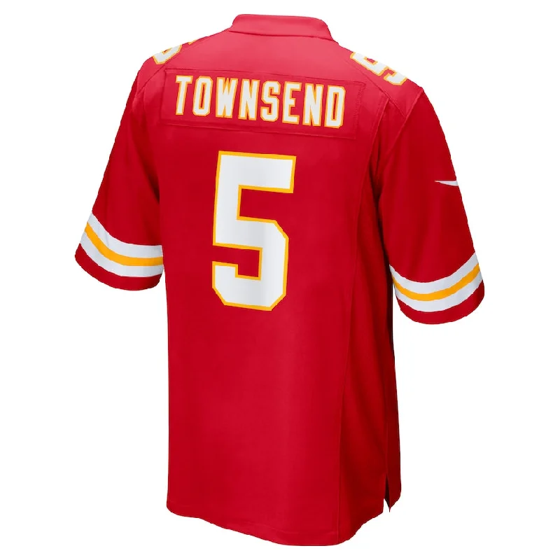 Personalized Rugby Jersey For Large Groups-KC.Chiefs #5 Tommy Townsend Red Game Jersey Stitched American Football Jerseys