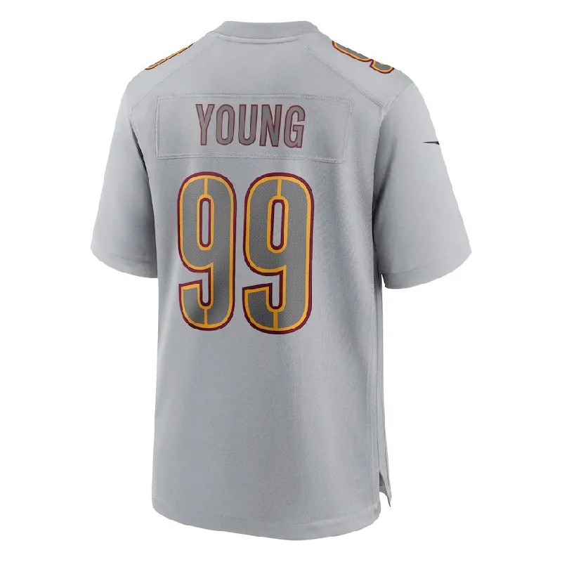 Rugby Jersey For School Spirit Days-W.Commanders #99 Chase Young Gray Atmosphere Fashion Game Jersey Stitched American Football Jerseys