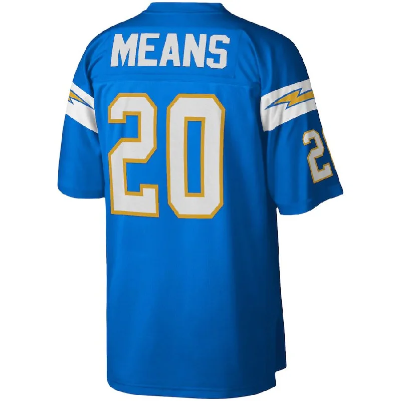 Rugby Jersey For Custom Player Recognition-LA.Chargers #20 Natrone Means Mitchell & Ness Powder Blue 1994 Legacy Replica Jersey Stitched American Football Jerseys