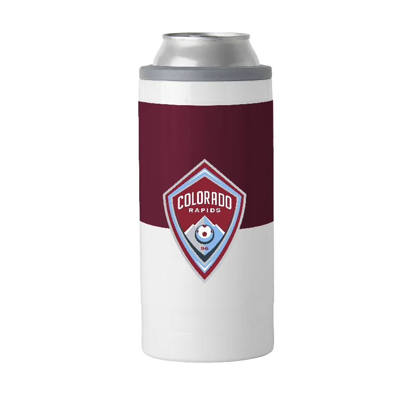 Personalized Team Mug For Local Partnerships-Colorado Rapids 12oz Colorblock Slim Can Coolie