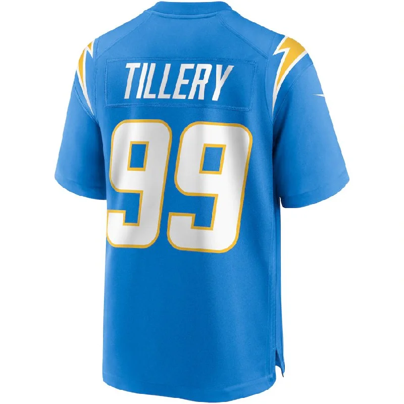 Personalized Rugby Jersey For Fan Customization-LA.Chargers #99 Jerry Tillery Powder Blue Game Jersey Stitched American Football Jerseys