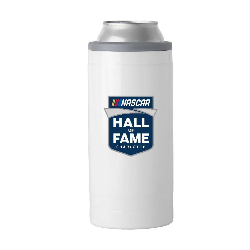 Team Mug With Event-Specific Branding-Nascar Hall of Fame 12oz Logo Slim Can Coolie