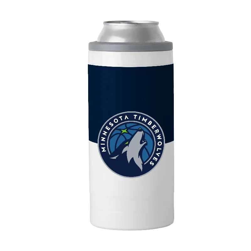 Team Mug For Group Milestones-Minnesota Timberwolves 12oz Colorblock Slim Can Coolie