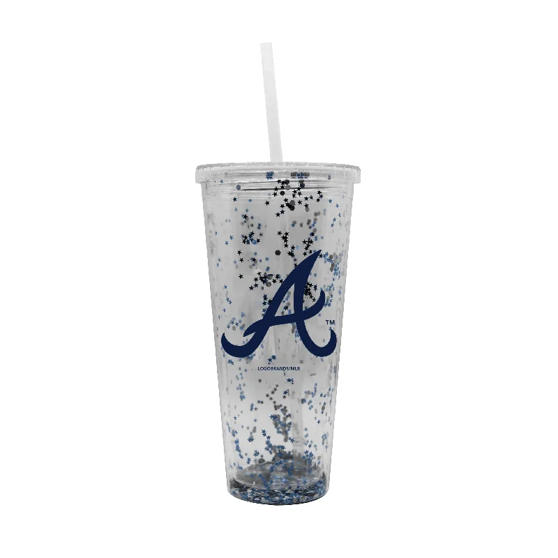 Custom Team Mug For Team Leader Recognition-Atlanta Braves 24oz Confetti Tumbler