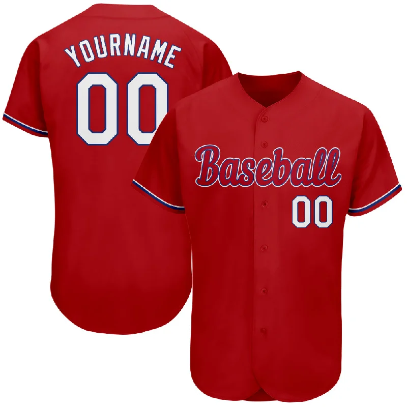 Baseball Jersey For Holiday Gifts-Custom Red White-Royal Authentic Baseball Jersey