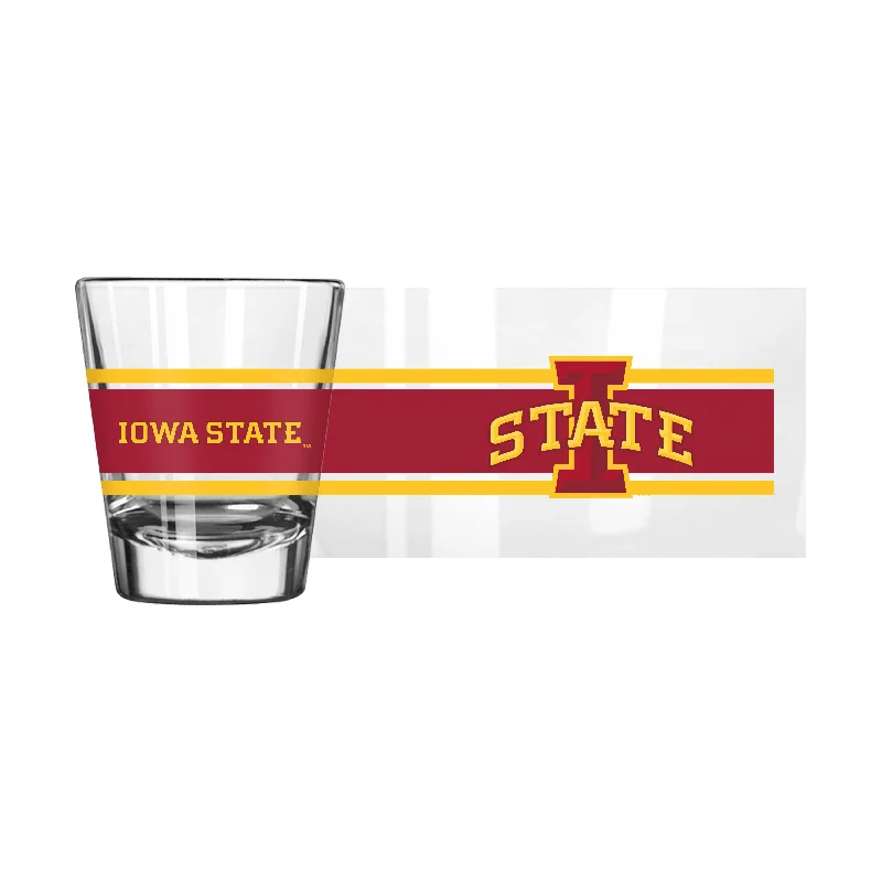 Custom Team Mug For Event Promotions-Iowa State 2oz Stripe Shot Glass