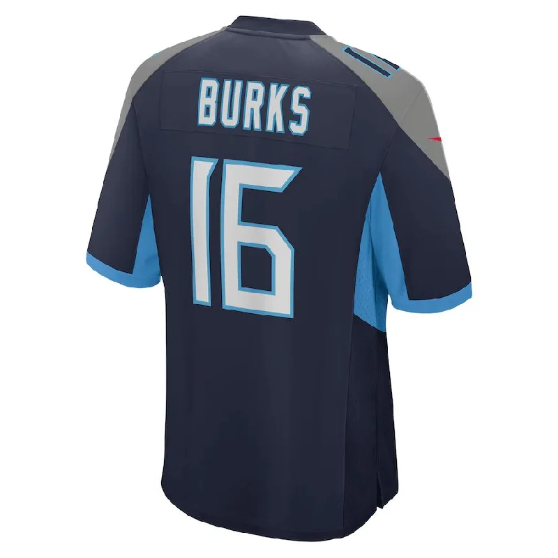 Rugby Jersey For Professional Events-T.Titans #16 Treylon Burks Navy 2022 Draft First Round Pick Game Jersey Stitched American Football Jerseys