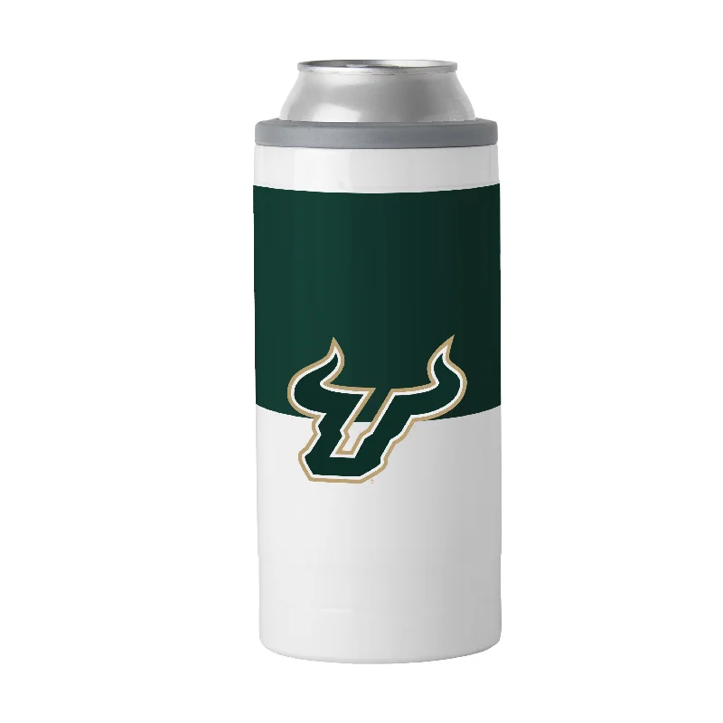 Team Mug For Team Building-South Florida 12oz Colorblock Slim Can Coolie