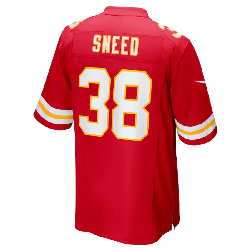 Custom Rugby Jersey For Sports Camps-KC.Chiefs #38 L'Jarius Sneed Red Game Jersey Stitched American Football Jerseys