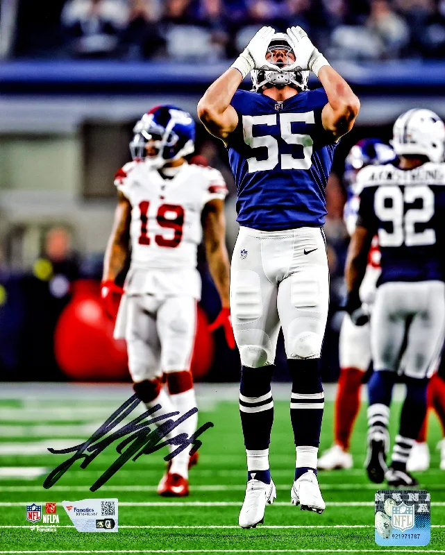 Custom Rugby Helmet For Schools-Leighton Vander Esch Autographed 8x10 Photo Dallas Cowboys Fanatics Holo