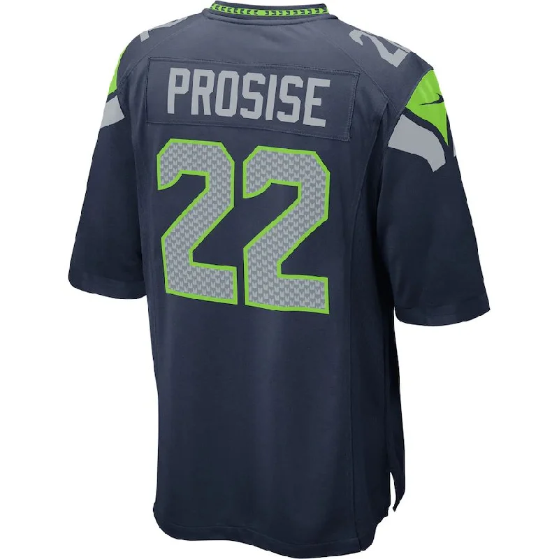 Personalized Rugby Jersey For Player Recognition-S.Seahawks #22 C.J. Prosise College Navy Game Jersey Stitched American Football Jerseys