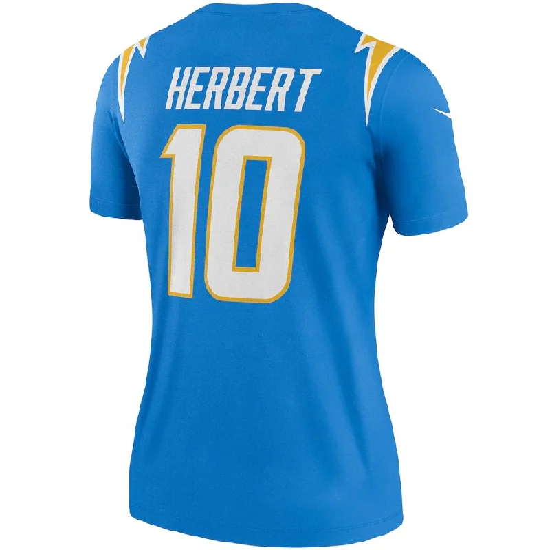 Personalized Rugby Jersey For Schools-LA.Chargers #10 Justin Herbert Powder Blue Legend Jersey Stitched American Football Jerseys