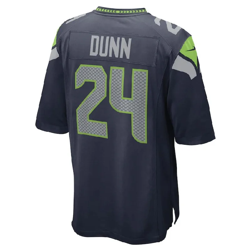 Rugby Jersey For Team Building Events-S.Seahawks #24 Isaiah Dunn College Navy Game Player Jersey Stitched American Football Jerseys