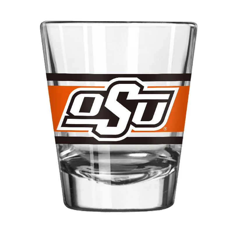 Custom Team Mug For Sports Fans-Oklahoma State 2oz Stripe Shot Glass