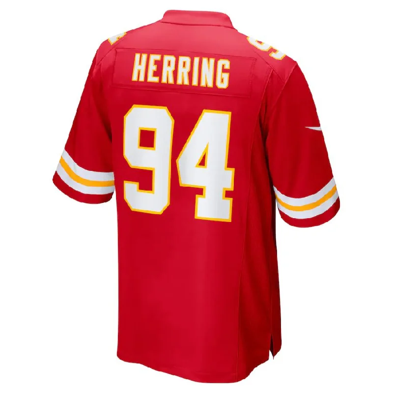 Personalized Rugby Jersey For Special Celebrations-KC.Chiefs #94 Malik Herring Red Team Game Player Jersey Stitched American Football Jerseys