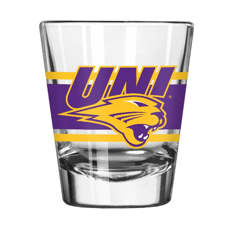 Custom Team Mug For International Fans-Northern Iowa 2oz Stripe Shot Glass