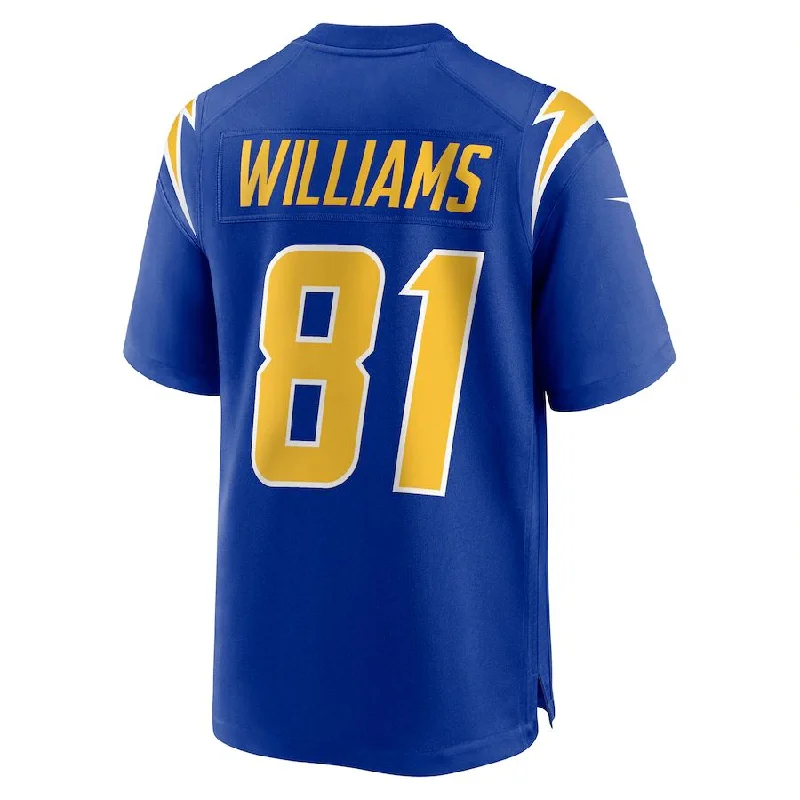 Rugby Jersey For Holiday & Seasonal Events-LA.Chargers #81 Mike Williams Royal Game Jersey Stitched American Football Jerseys