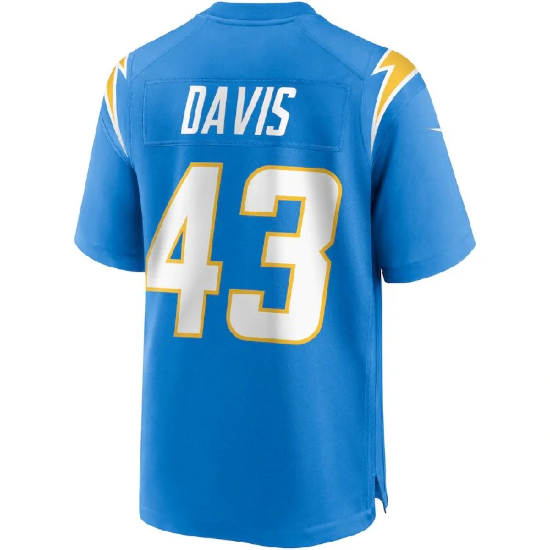 Personalized Rugby Jersey For Group Custom Orders-LA.Chargers #43 Michael Davis Powder Blue Game Jersey Stitched American Football Jerseys