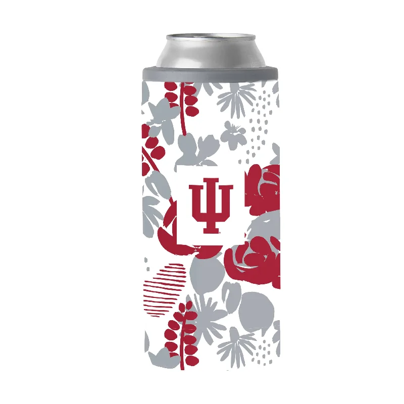 Custom Team Mug For Community Teams-Indiana 12oz Floral Slim Can Coolie