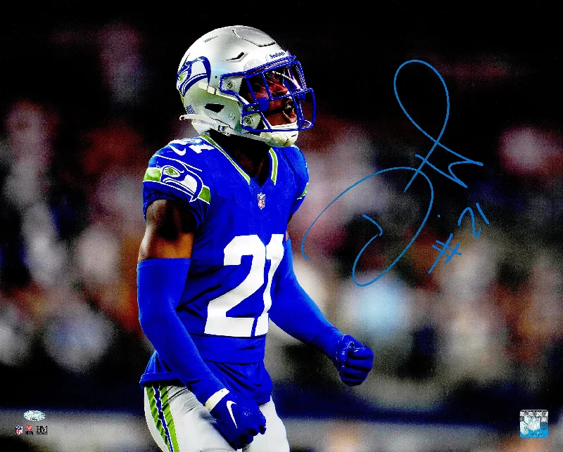 Rugby Helmet With Custom Numbers-Devon Witherspoon Autographed 16x20 Photo Seattle Seahawks MCS Holo