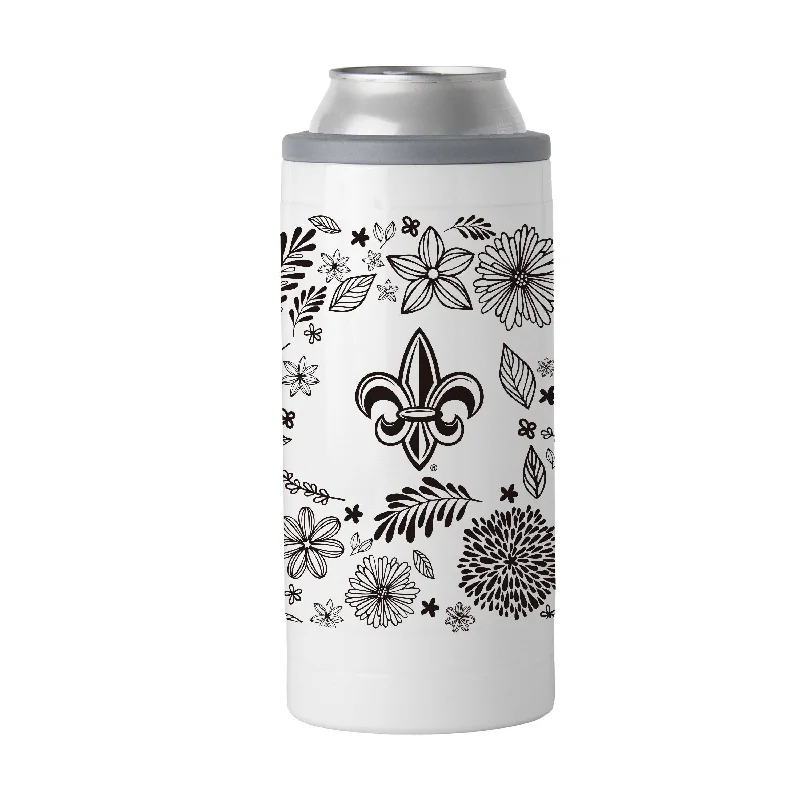 Personalized Team Mug For Fan Appreciation-Louisiana - Lafayette 12oz Botanical Slim Can Coolie