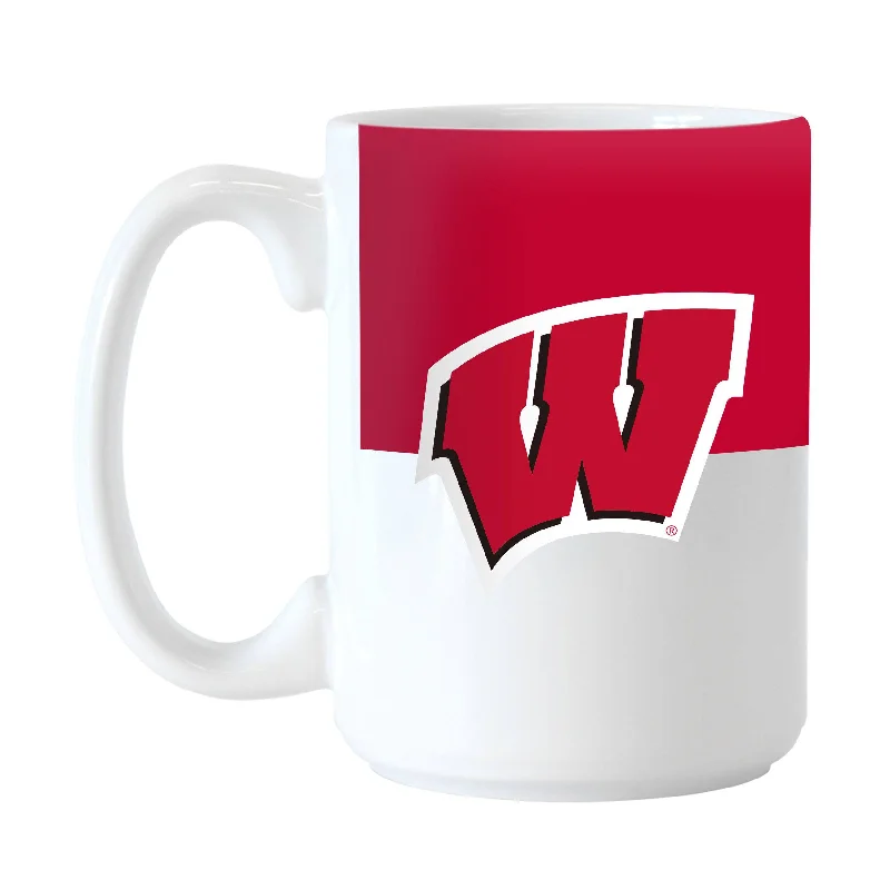 Personalized Team Mug For Local Recognition-Wisconsin Colorblock 15 Oz Sublimated Mug