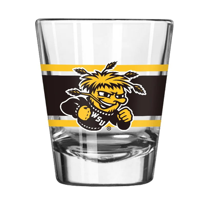 Team Mug For Player Recognition Awards-Wichita State 2oz Stripe Shot Glass