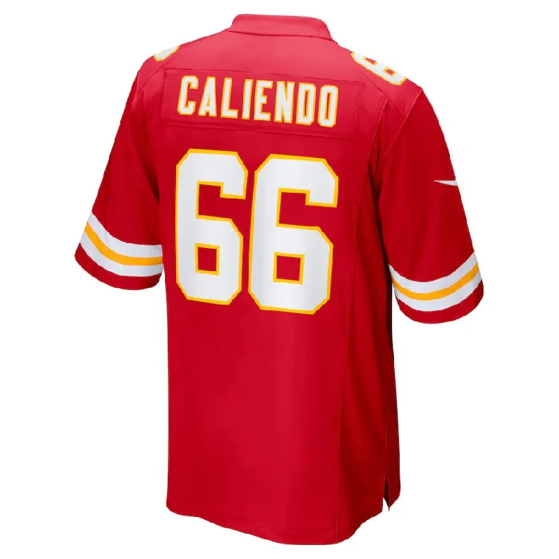 Personalized Rugby Jersey For Group Customization-KC.Chiefs #66 Mike Caliendo Red Game Player Jersey Stitched American Football Jerseys