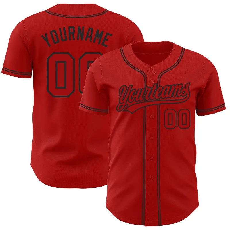 Personalized Baseball Jersey For Youth Sports-Custom Red Red-Black Authentic Baseball Jersey